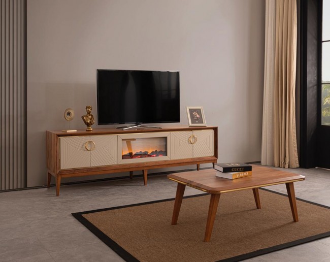Nisa Şömineli TV Ünitesi Nisa Şömineli TV Ünitesi