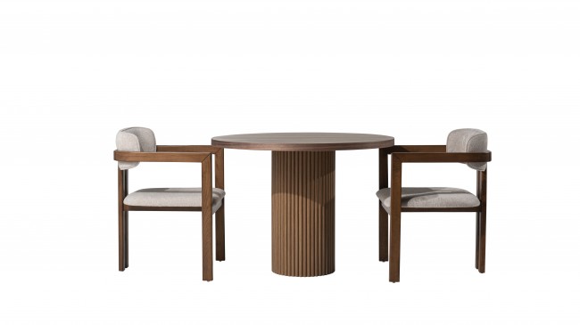 Dante Ceviz Yuvarlak Masa