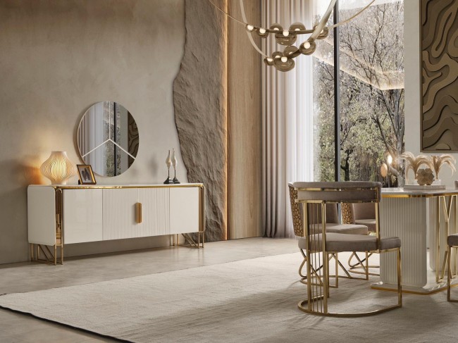 Solo Ekru Gold Yemek Odası