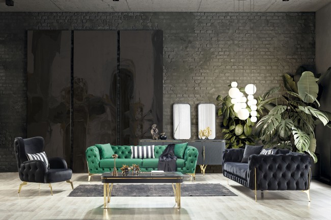 Arven Yeşil Üçlü Koltuk Arven Yeşil Üçlü Koltuk