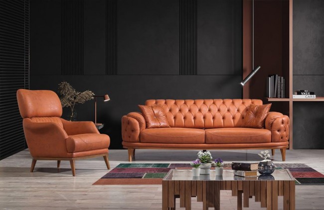 Armoni Taba Üçlü Koltuk Armoni Taba Üçlü Koltuk