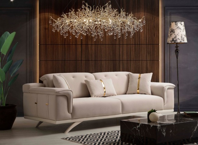 Elas Krem Üçlü Koltuk Elas Krem Üçlü Koltuk