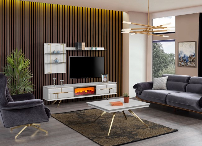 Nehir Şömineli TV Ünitesi Nehir Şömineli TV Ünitesi